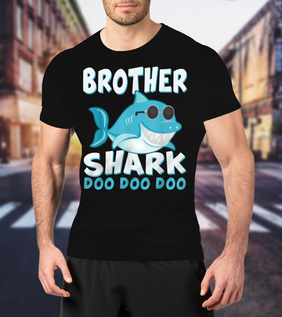 Brother Shark Doo Doo Doo Retro Vintage Father's Day T-Shirt