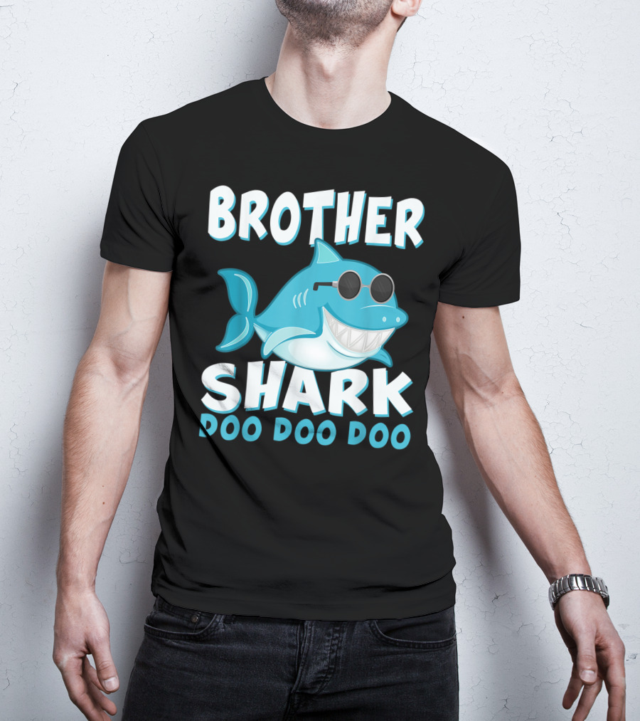 Brother Shark Doo Doo Doo Retro Vintage Father's Day T-Shirt