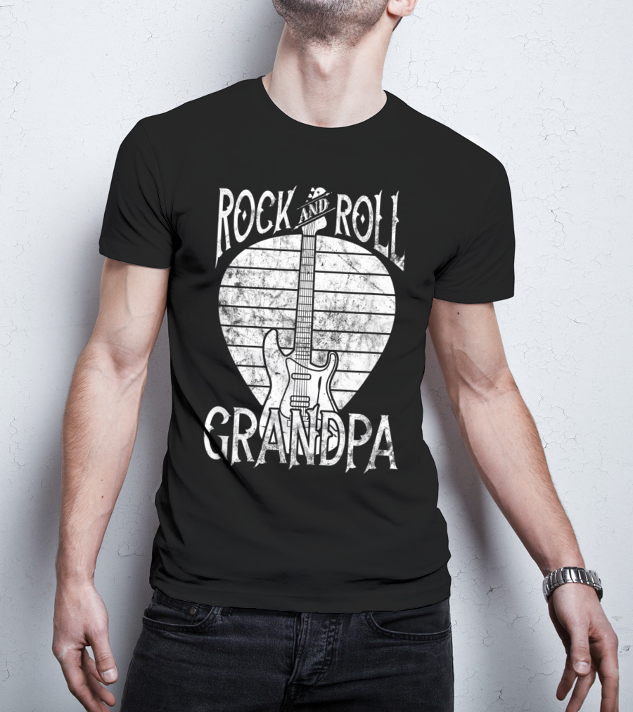 Rock And Roll Grandpa Vintage Guitar Player Iconic T-Shirt