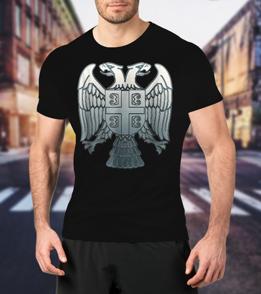 Serbian Double Headed Eagle Serbia Coat Of Arms Emblem T-Shirt