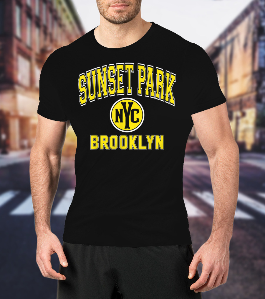 Sunset Park NYC Brooklyn Varsity Style Yellow T-Shirt