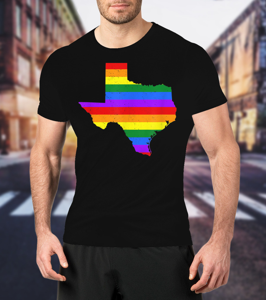 Texas Pride Rainbow Map T-Shirt