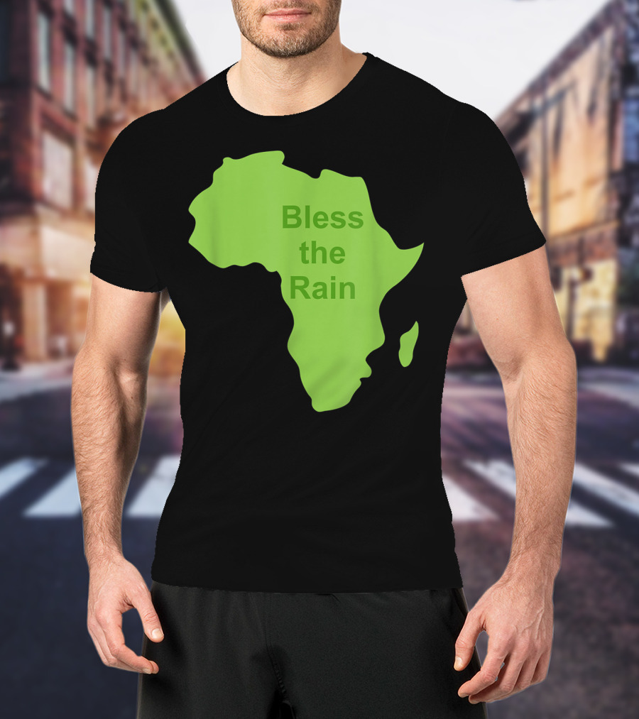 Toto Africa Bless The Rain Green Africa Shape T-Shirt