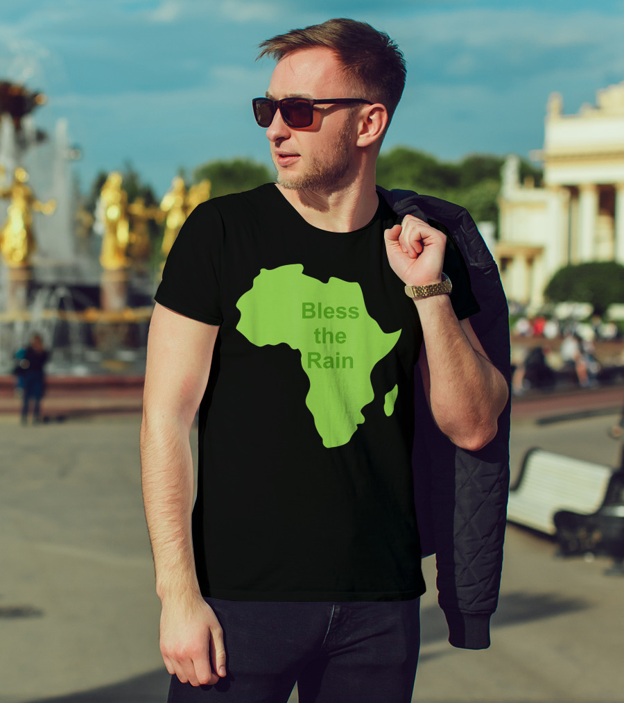 Toto Africa Bless The Rain Green Africa Shape T-Shirt