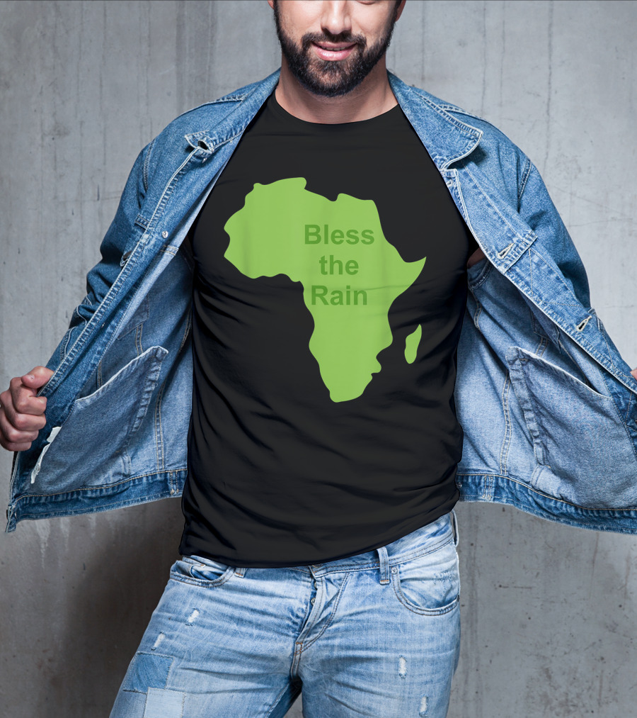 Toto Africa Bless The Rain Green Africa Shape T-Shirt