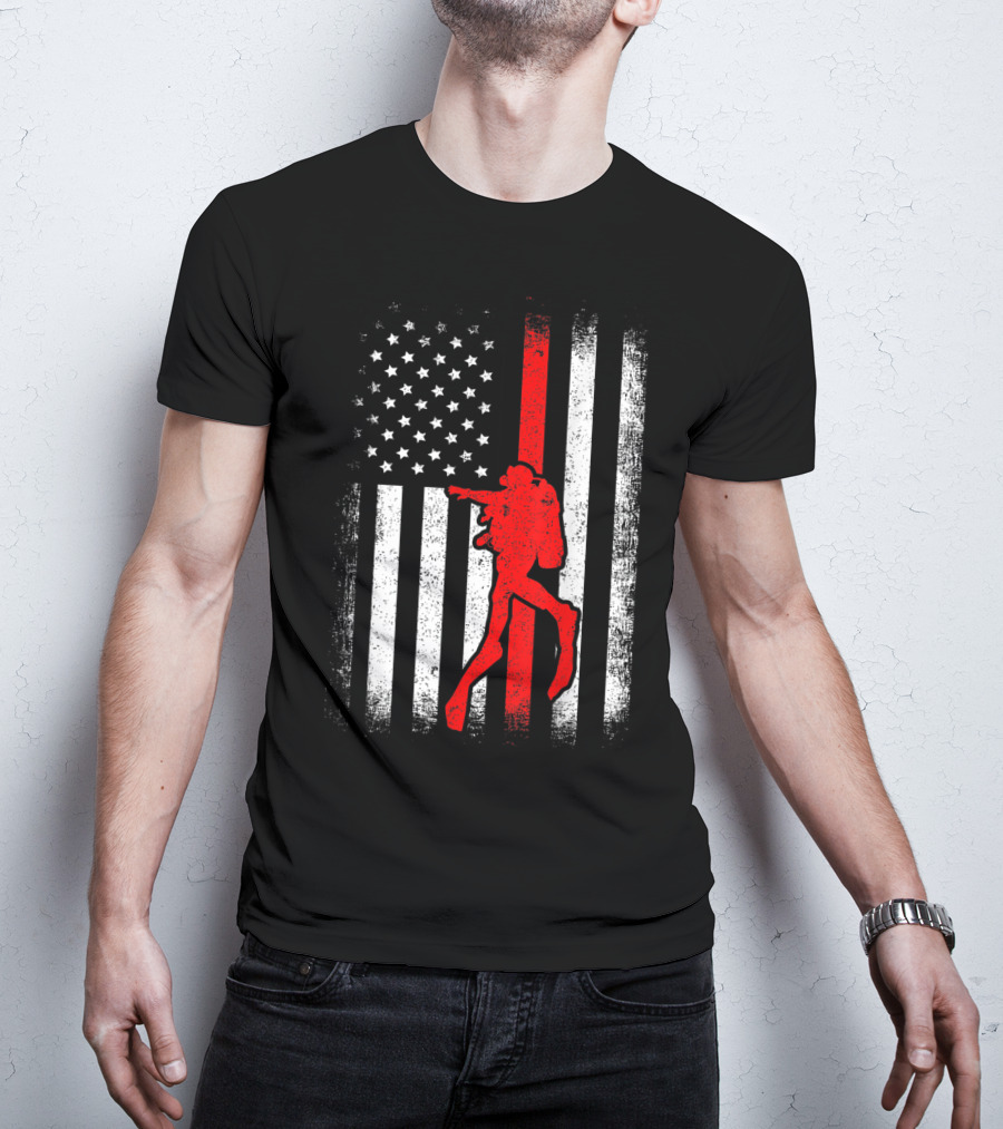 USA American Flag Red White Vintage Scuba Diving Iconic T-Shirt