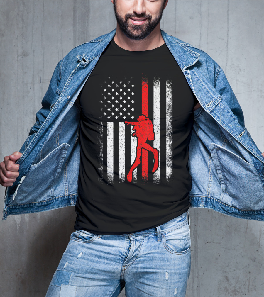 USA American Flag Red White Vintage Scuba Diving Iconic T-Shirt