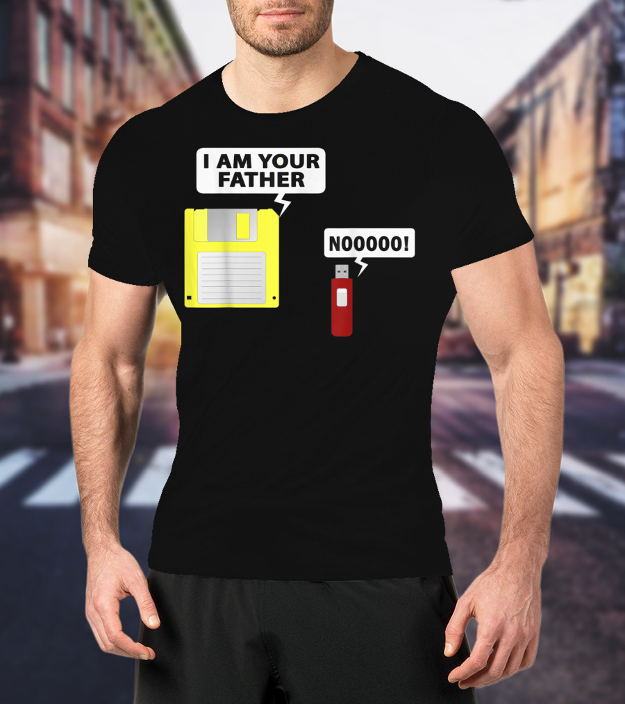 USB Floppy Disk I Am Your Father Nooooo Funny Geek Computer T-Shirt