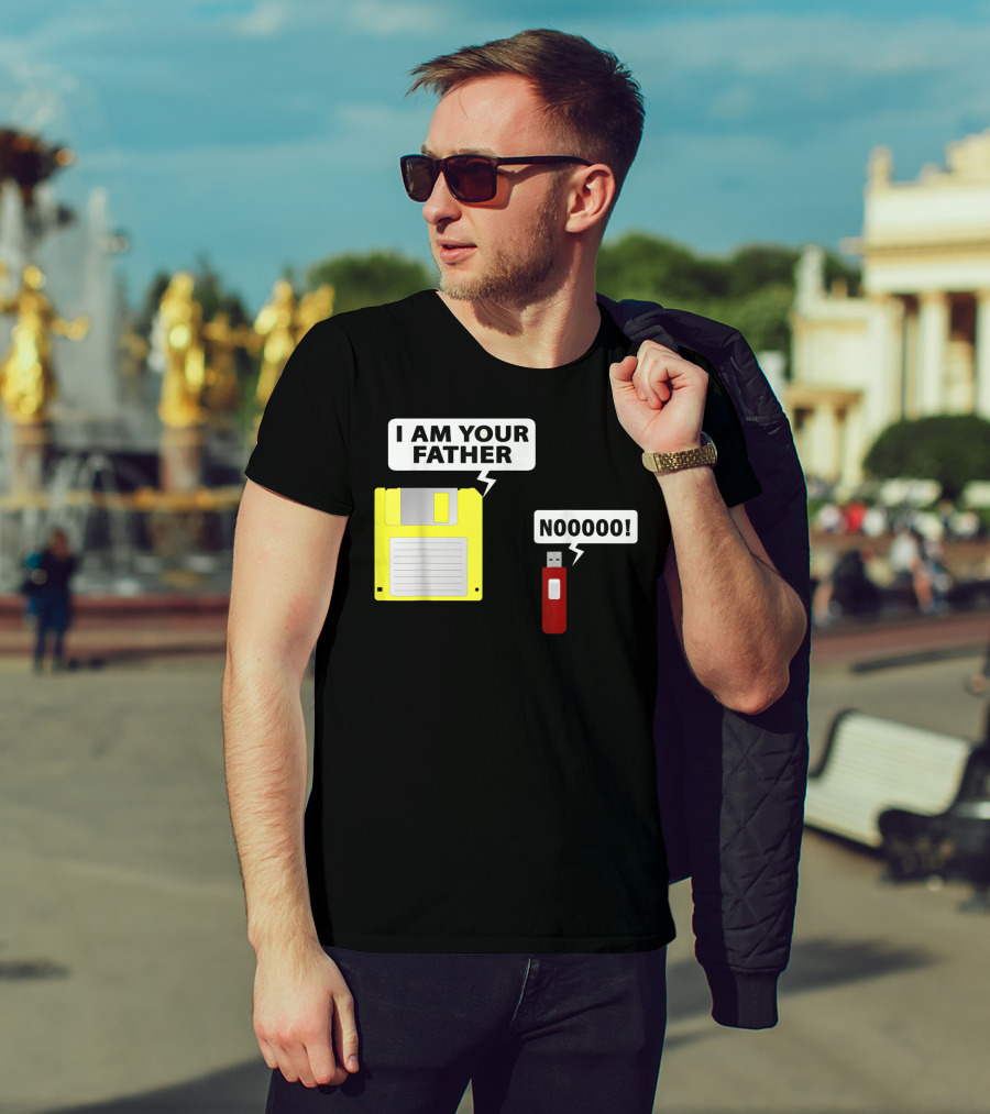USB Floppy Disk I Am Your Father Nooooo Funny Geek Computer T-Shirt
