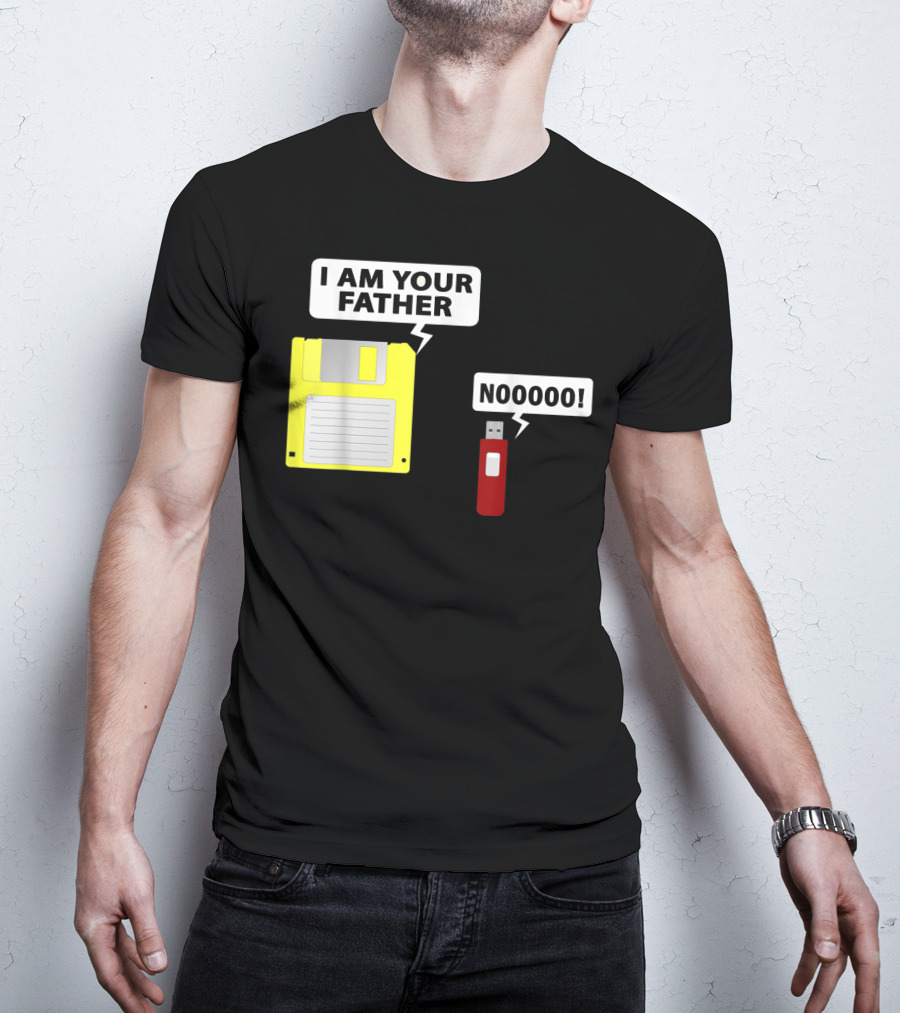 USB Floppy Disk I Am Your Father Nooooo Funny Geek Computer T-Shirt