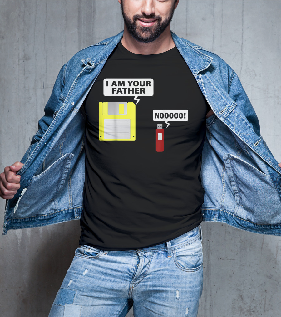 USB Floppy Disk I Am Your Father Nooooo Funny Geek Computer T-Shirt