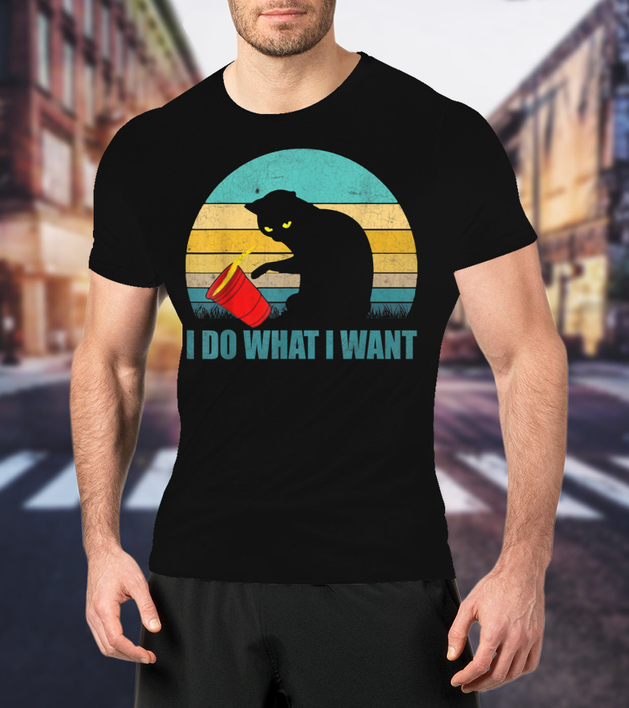 Vintage Cat I Do What I Want Cat Lover T-Shirt