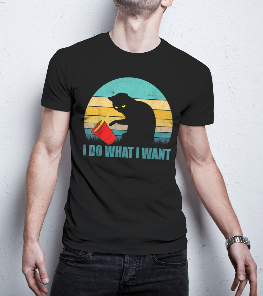 Vintage Cat I Do What I Want Cat Lover T-Shirt