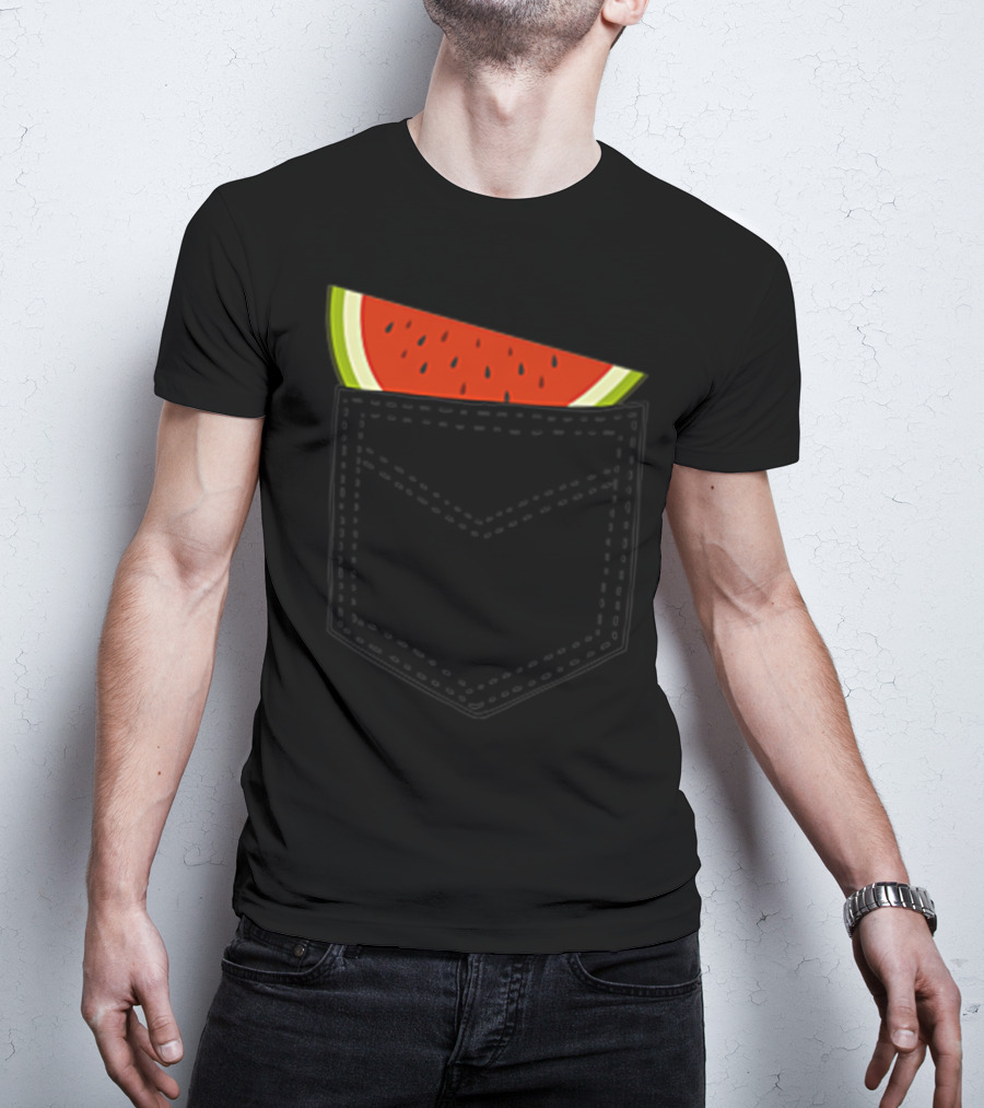 Watermelon Summer Cool Pocket Melon Fruit T-Shirt
