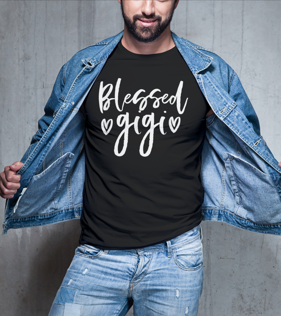 Blessed Gigi Grandparents Hearts Mother's Day T-Shirt