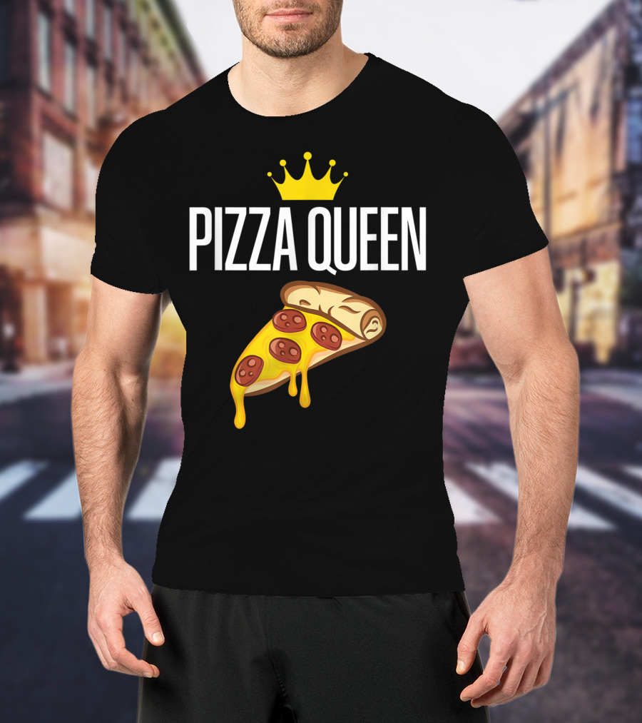 Pizza Queen Funny Cheese Crown Slice T-Shirt