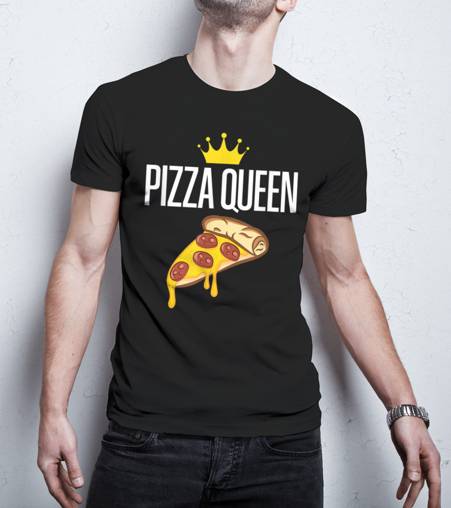 Pizza Queen Funny Cheese Crown Slice T-Shirt
