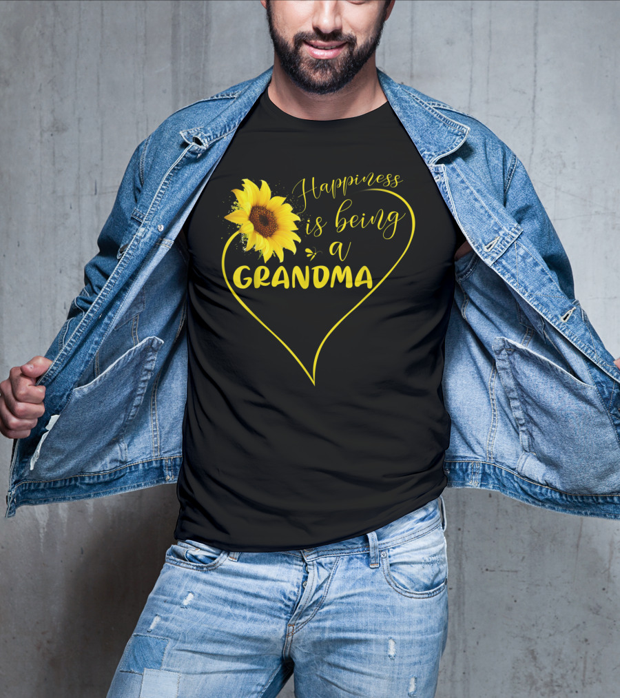 Happiness Is Being A Grandma Sunflower Heart T-Shirt
