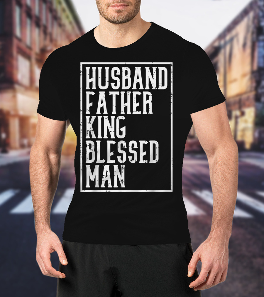 Husband Father King Blessed Man Black Pride T-Shirt