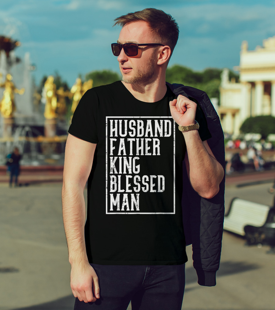 Husband Father King Blessed Man Black Pride T-Shirt