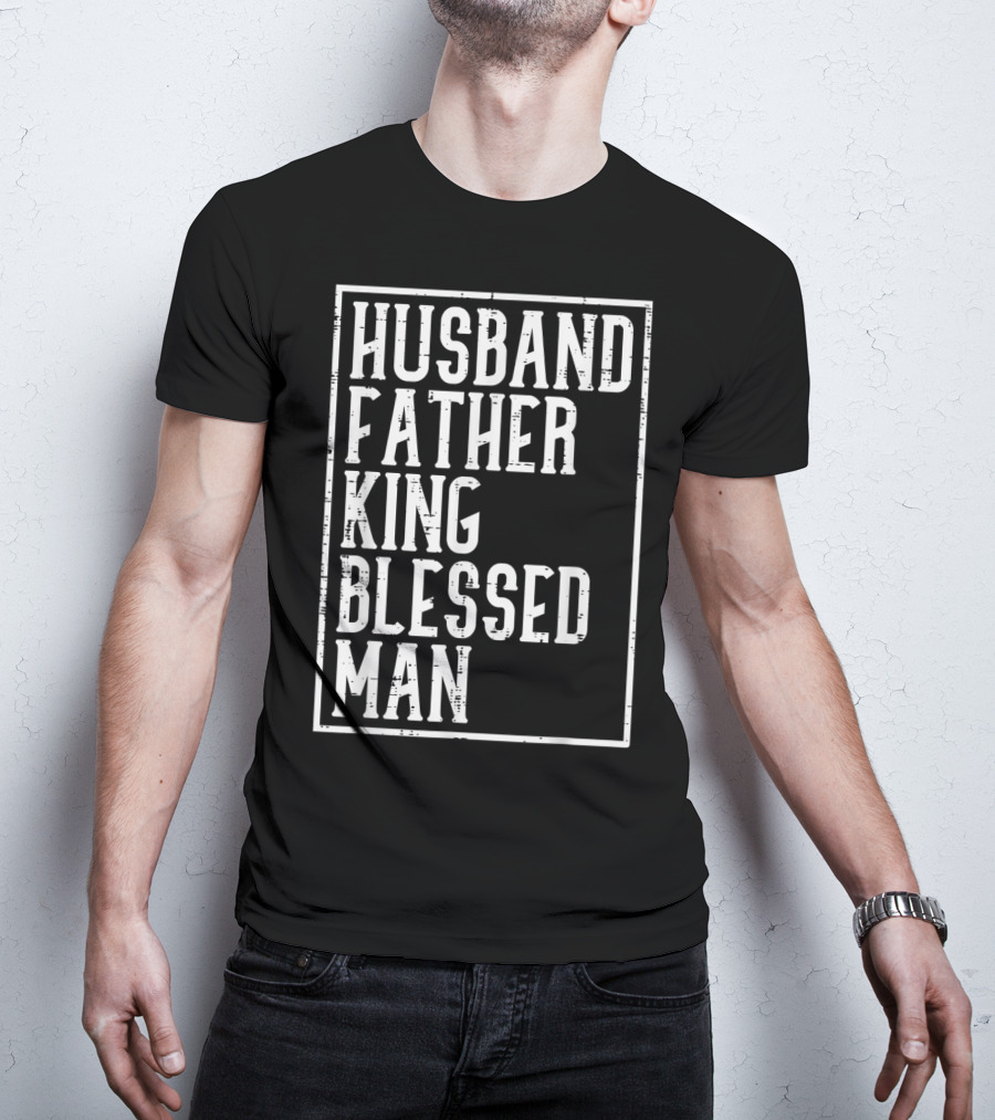 Husband Father King Blessed Man Black Pride T-Shirt