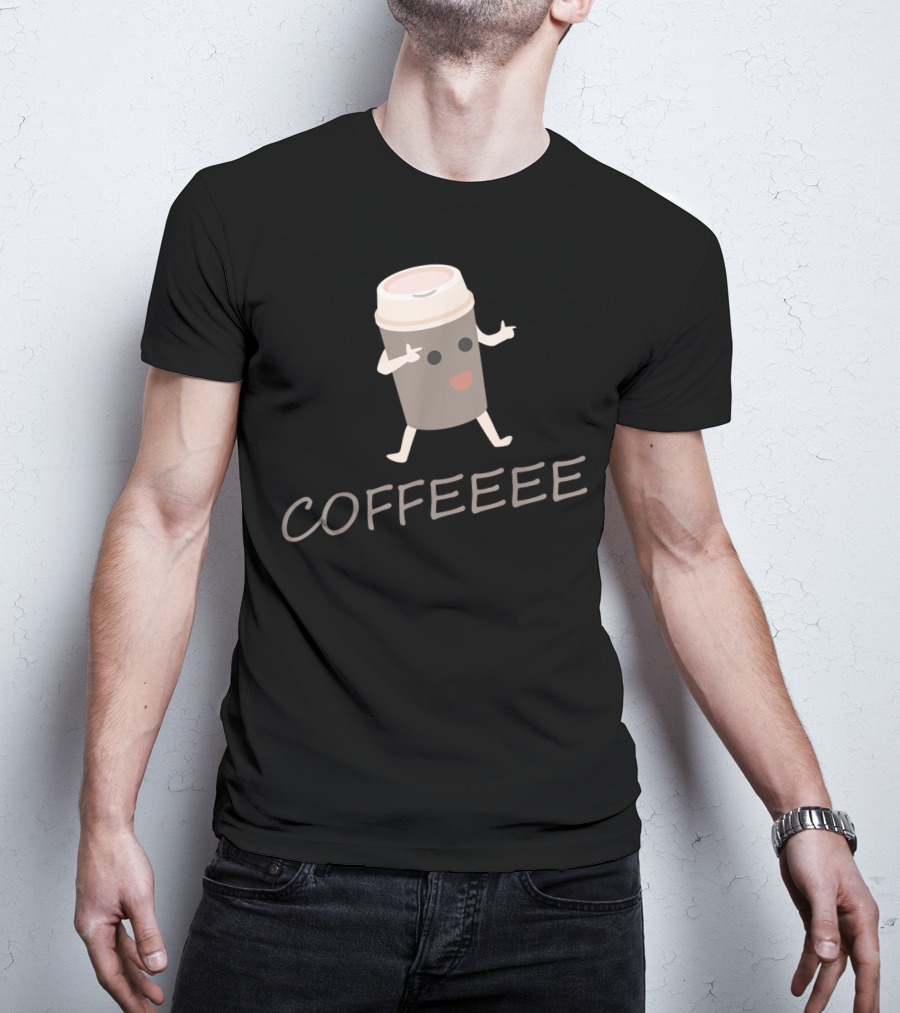 COFFEEEE Caffeine Addict I Love Coffee Bean T-Shirt