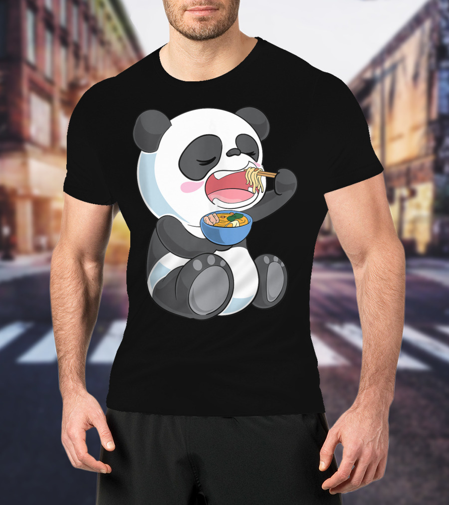 Ramen Eating Panda Bear With Japanese Noodles T-Shirt