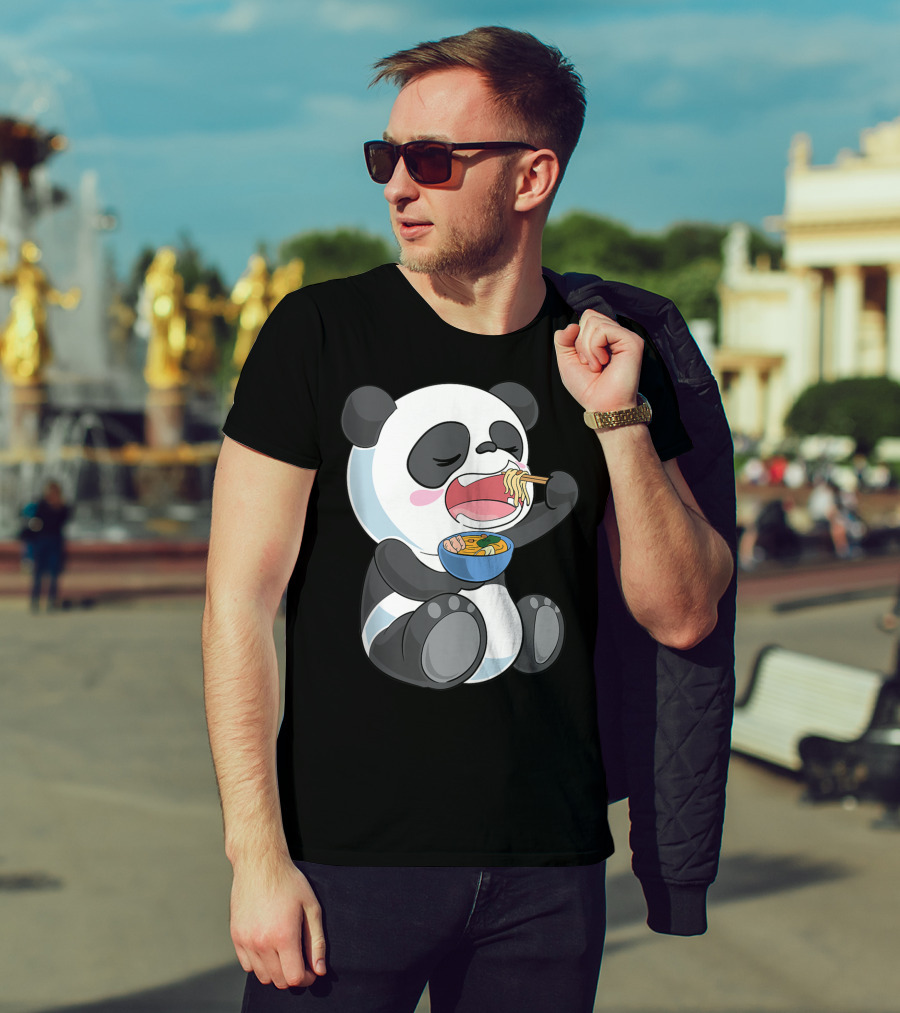 Ramen Eating Panda Bear With Japanese Noodles T-Shirt