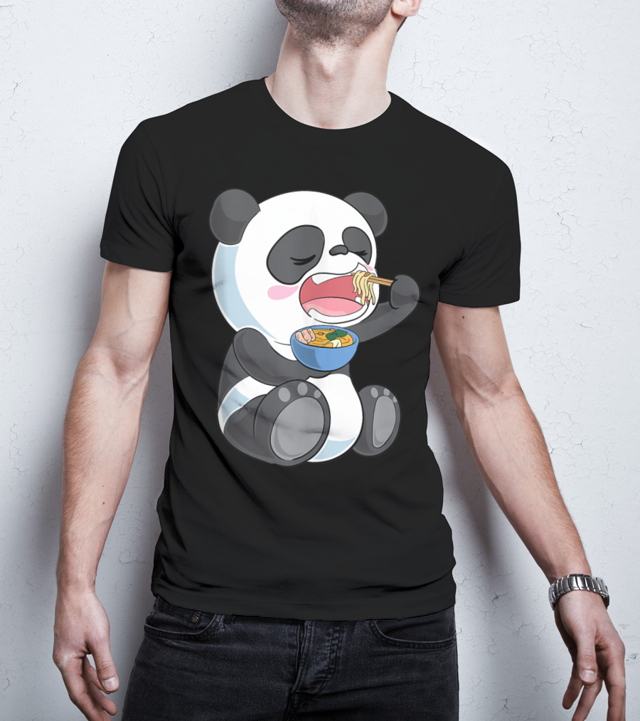 Ramen Eating Panda Bear With Japanese Noodles T-Shirt