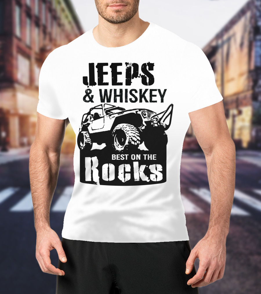 Jeeps And Whiskey Best On The Rocks T-Shirt