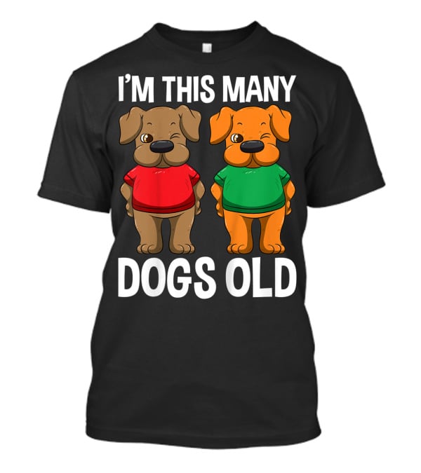 I'm This Many Dogs Old Cute Kids 2 Yr Boy Girl Birthday T-Shirt