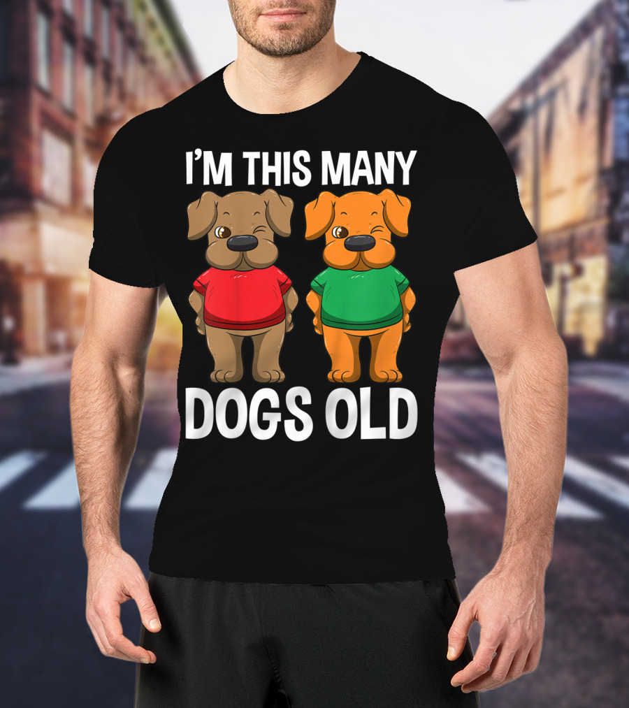 I'm This Many Dogs Old Cute Kids 2 Yr Boy Girl Birthday T-Shirt