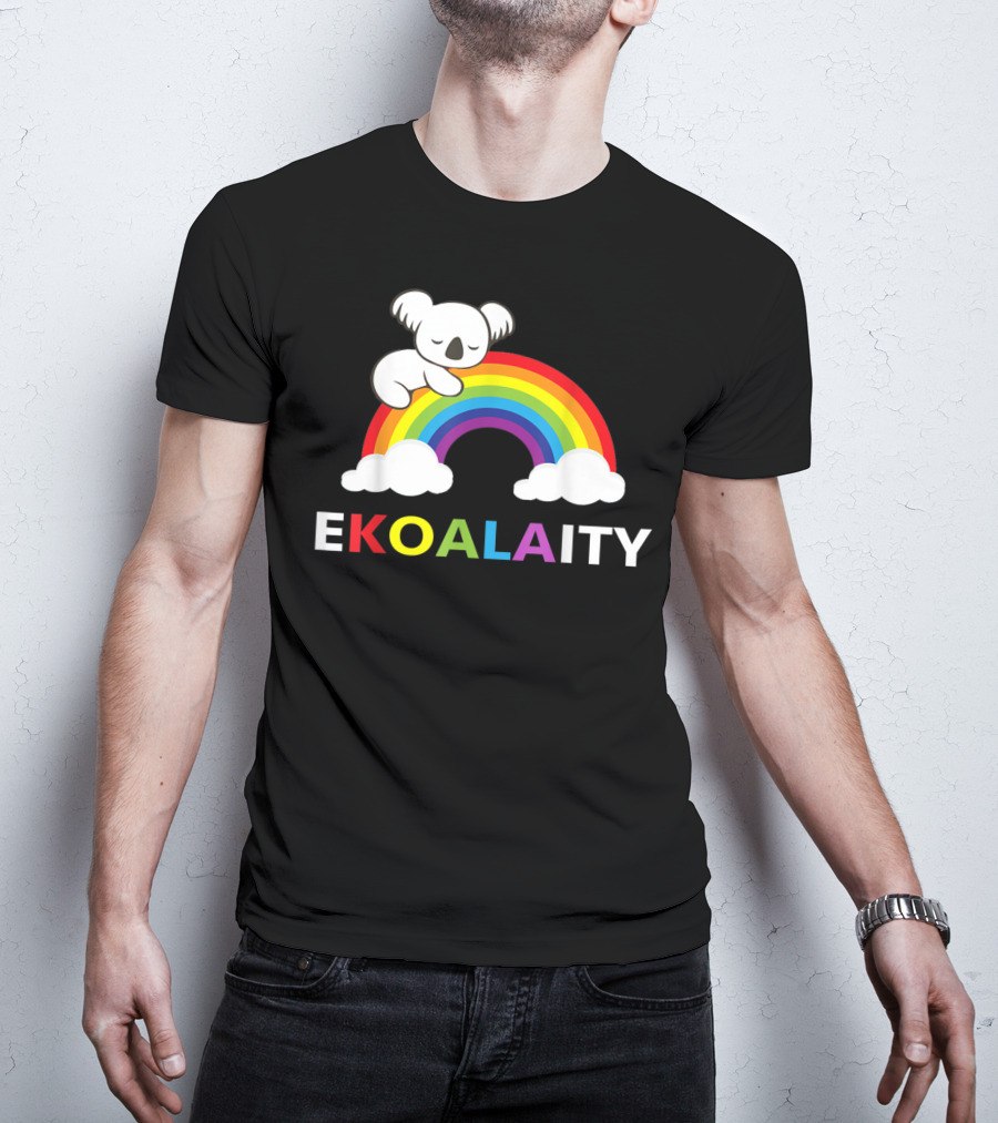 EKOALAITY Koala Rainbow Flag Gay Pride T-Shirt