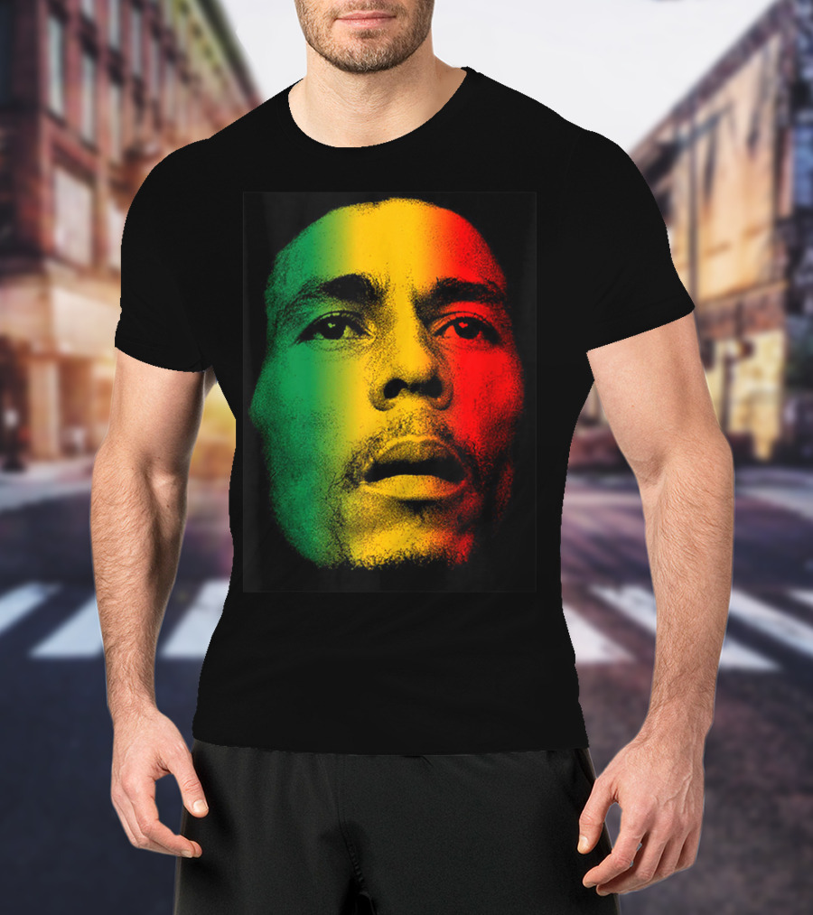 Marley Rasta Face Bob Lover Reggae Colors T-Shirt