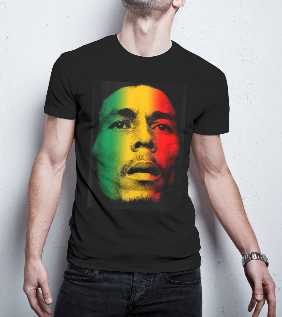 Marley Rasta Face Bob Lover Reggae Colors T-Shirt