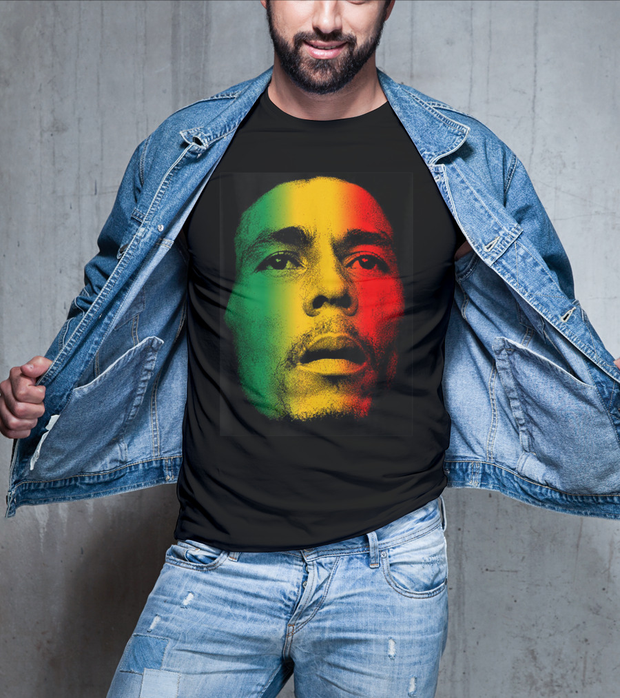 Marley Rasta Face Bob Lover Reggae Colors T-Shirt