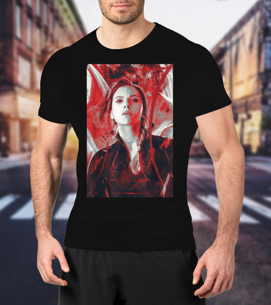 Marvel Avengers Endgame Black Widow Painting Graph T-Shirt