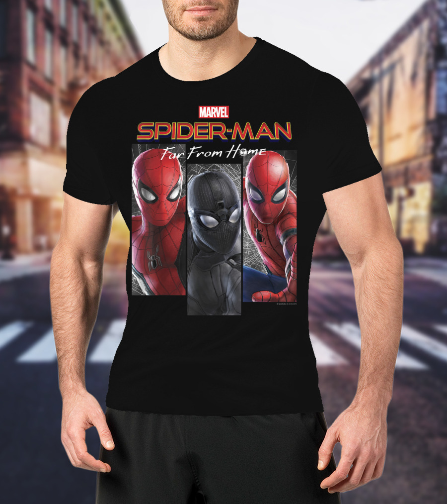 Marvel Spider-Man Far From Home Three Suits Panel T-Shirt