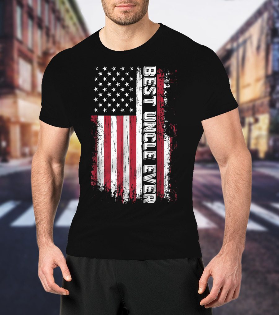 Best Uncle Ever American Flag Mens Best Uncle T-Shirt
