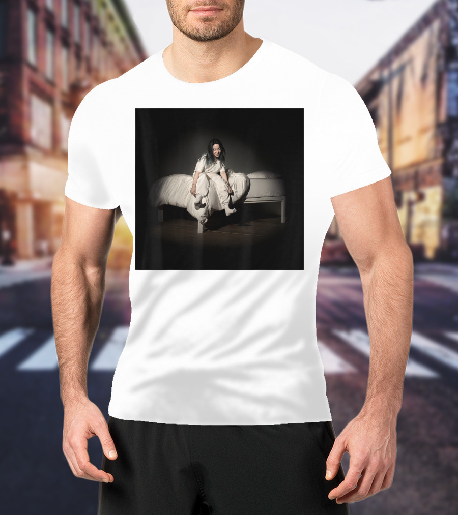 Billie Eilish Mens Album Cover Photo Bed Scene T-Shirt