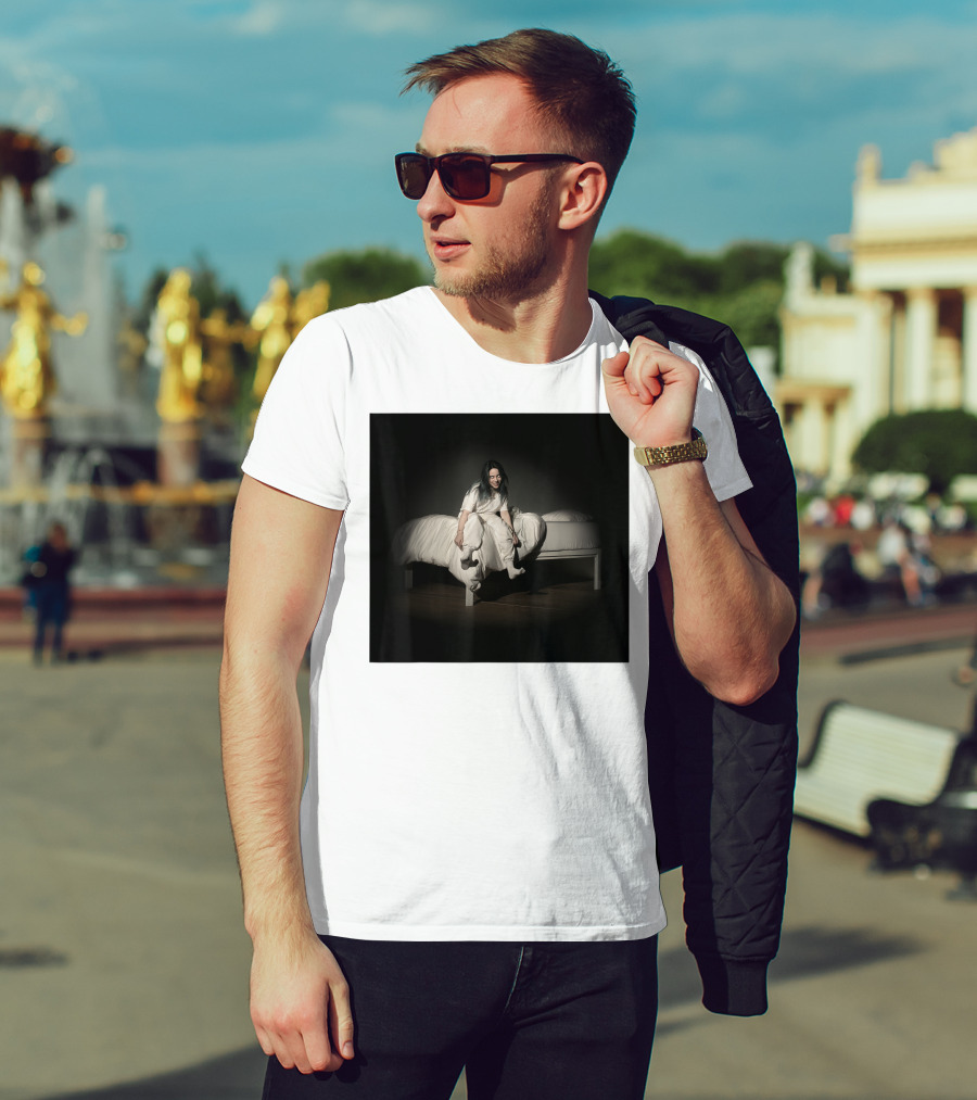 Billie Eilish Mens Album Cover Photo Bed Scene T-Shirt