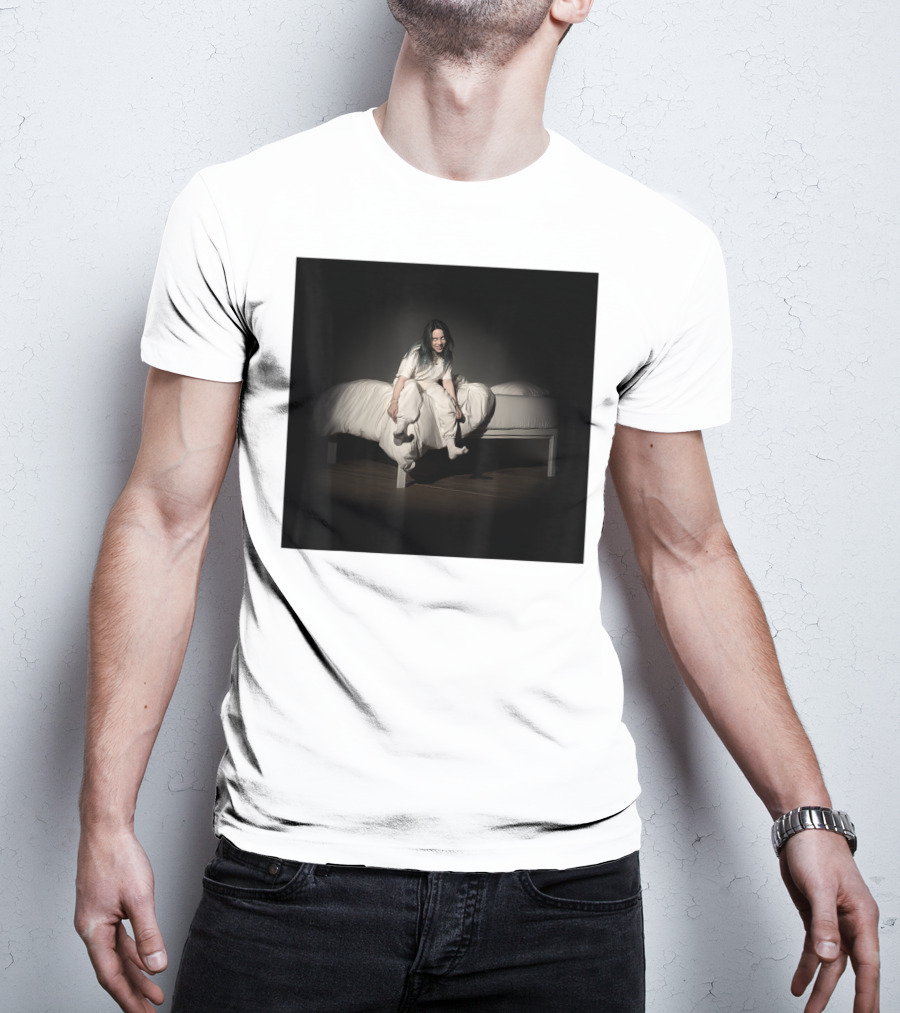 Billie Eilish Mens Album Cover Photo Bed Scene T-Shirt