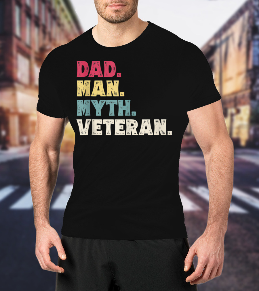 Dad Man Myth Veteran Father's Day Vinta T-Shirt