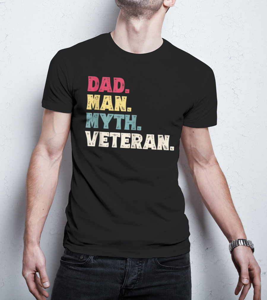 Dad Man Myth Veteran Father's Day Vinta T-Shirt