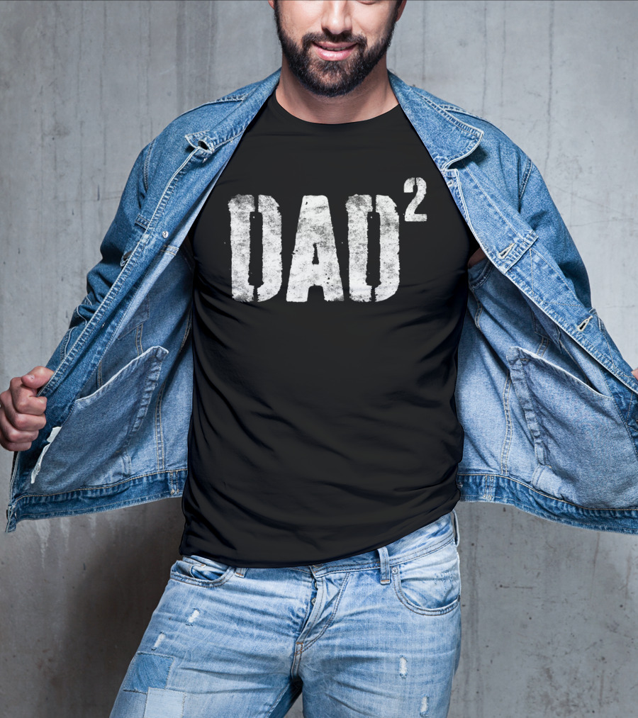 Mens Dad Squared Dad Of Two T-Shirt