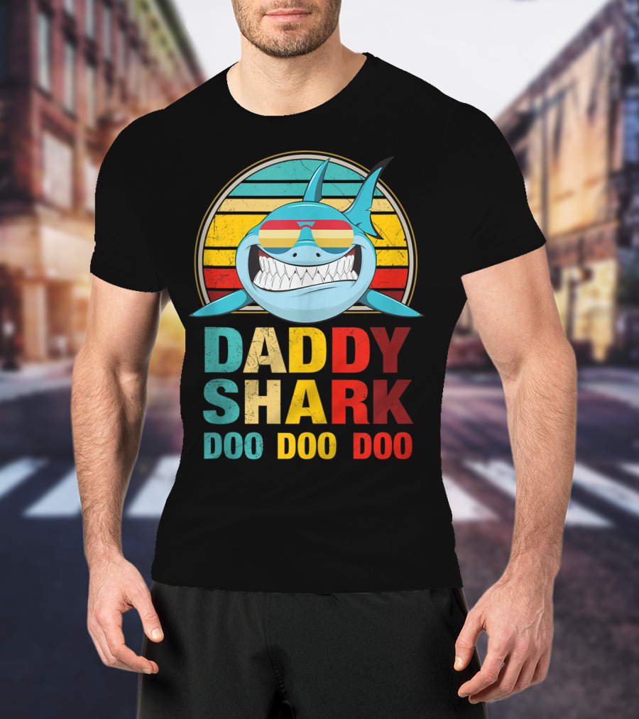 Daddy Shark Doo Doo Doo Mens Vintage T-Shirt
