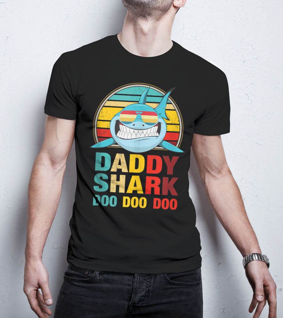 Daddy Shark Doo Doo Doo Mens Vintage T-Shirt