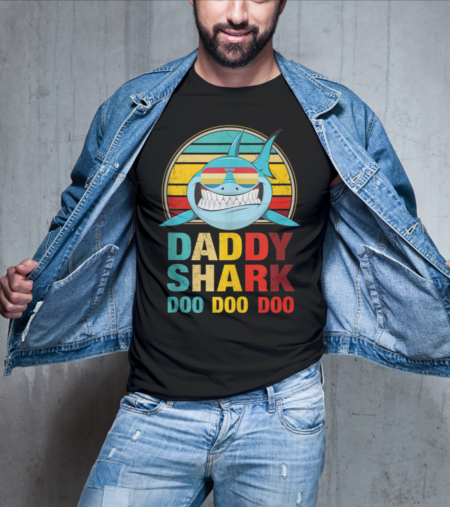 Daddy Shark Doo Doo Doo Mens Vintage T-Shirt