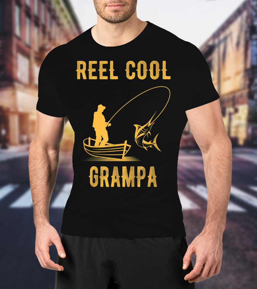 Reel Cool Grampa Fishing Boat And Catching Fish T-Shirt