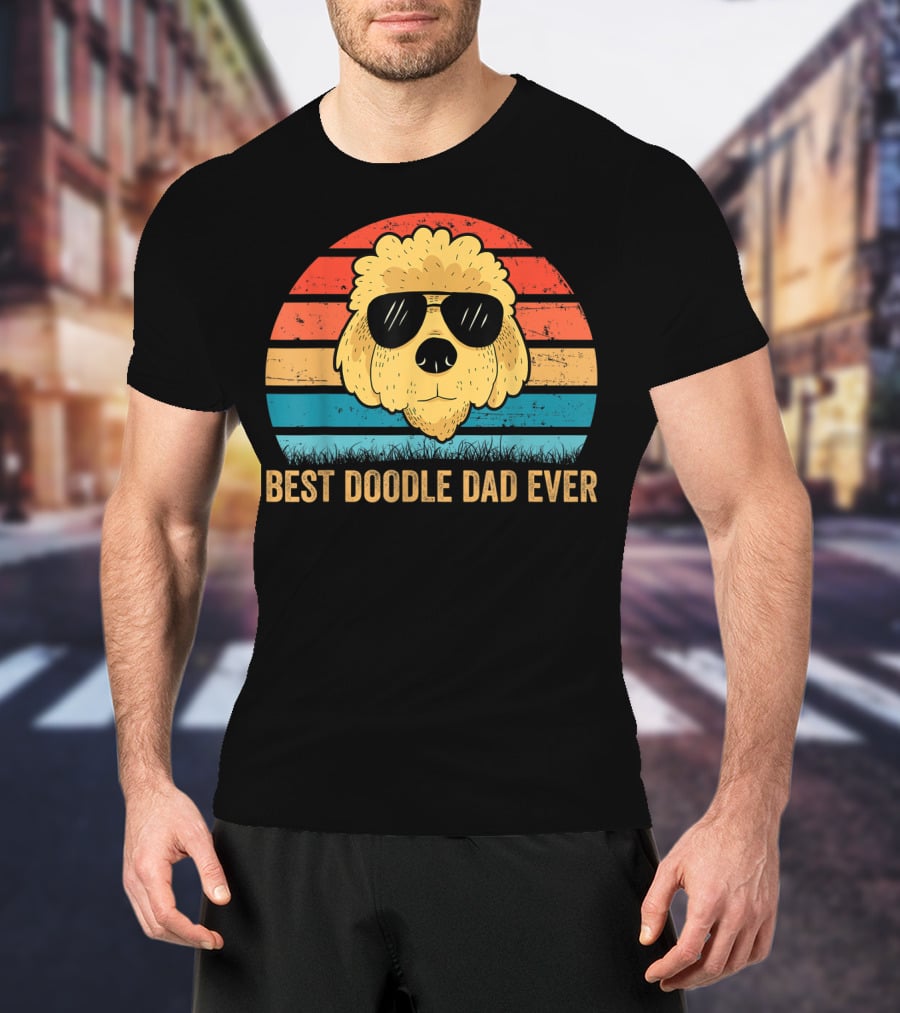 Best Doodle Dad Ever Mens Golden Doodle Dog Dad T-Shirt